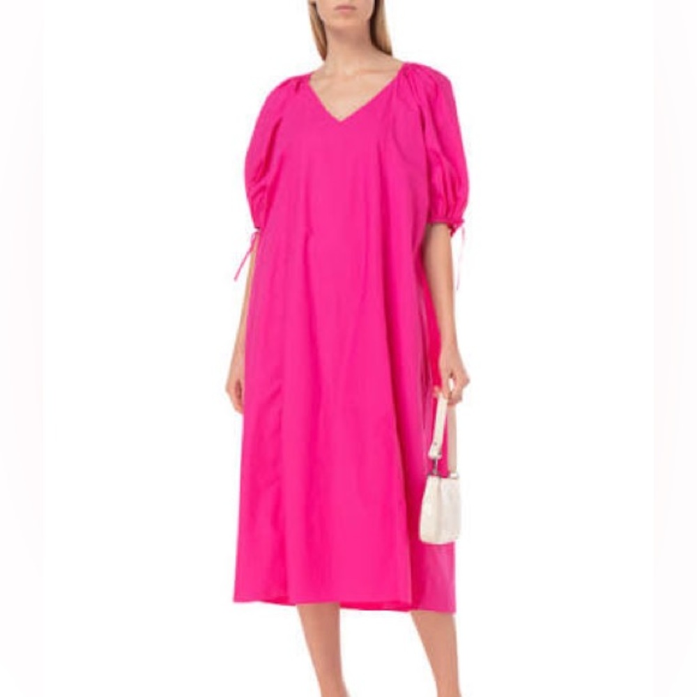 NWT RHODE “Carly” Cotton Midi Dress in Hot Pink Sz Small